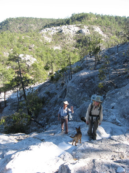 A steep section of the Camino Real to Urique has steps carved into the soft volcanic rock.